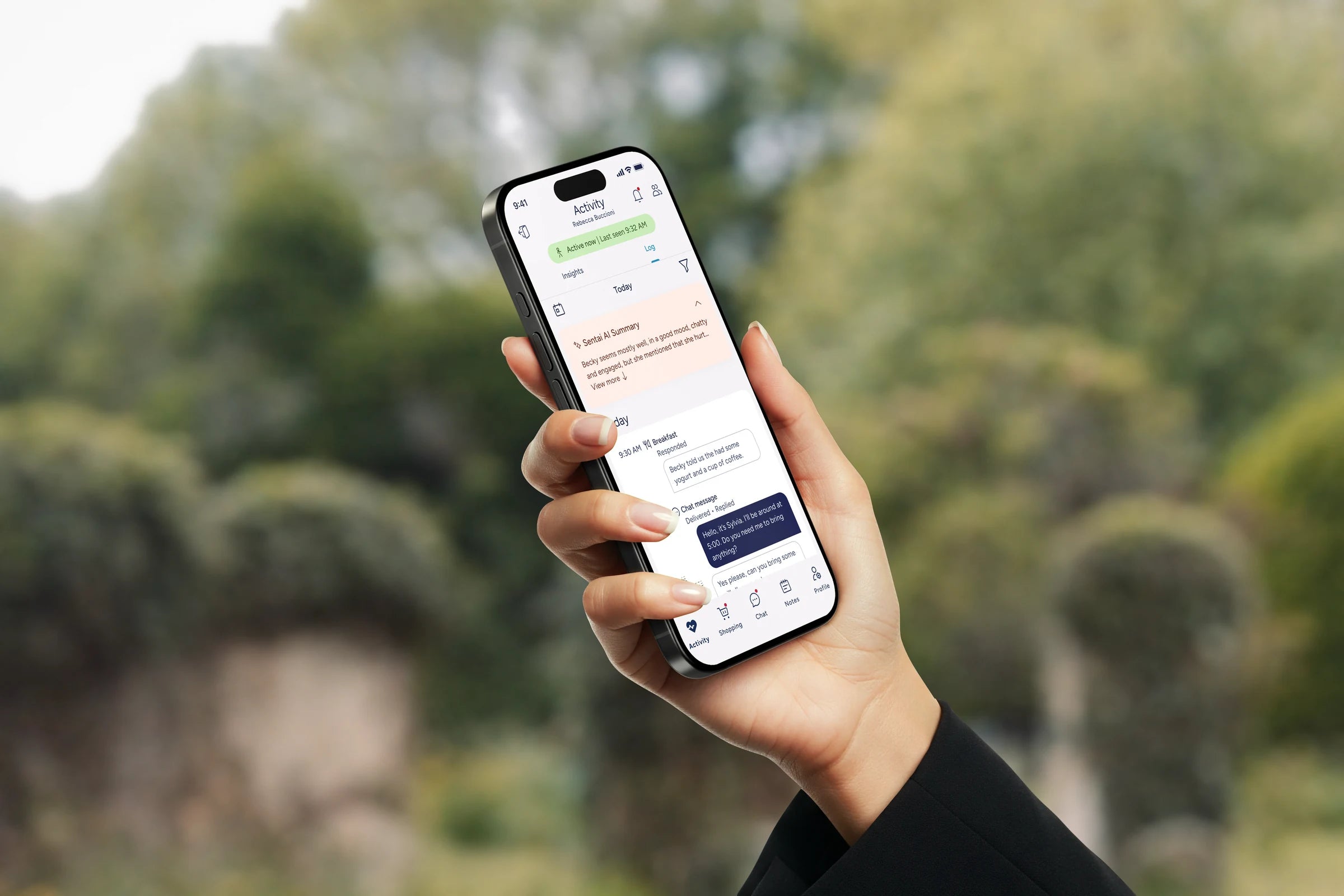 Family app on a phone